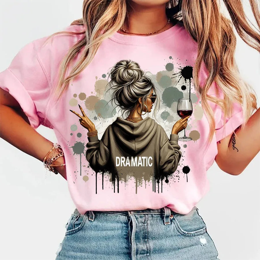 Vintage Retro Woman Iron-On Heat Transfer Decal – Dramatic Design for T-Shirts, Bags & Fabric Decor