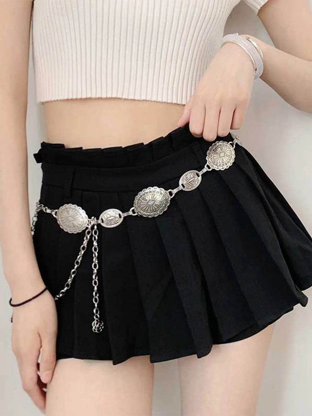 Bohemian Silver Waist Chain: Retro Ethnic Style Belt for Women - Stylemein