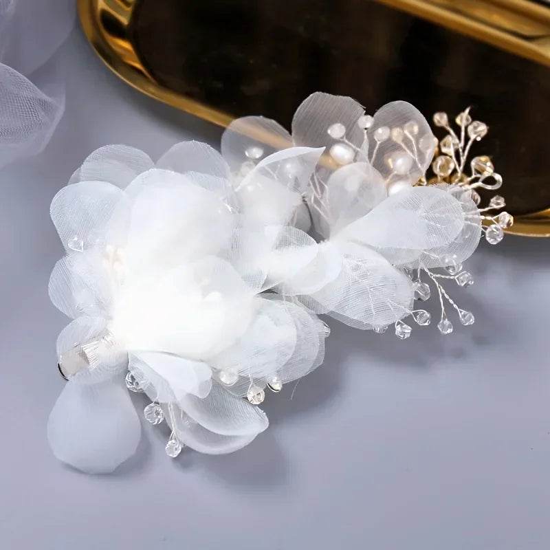 Flower Hair Comb Wedding Hair Accessories, Crystal Headdress, Bridal Hair Ornaments - Stylemein