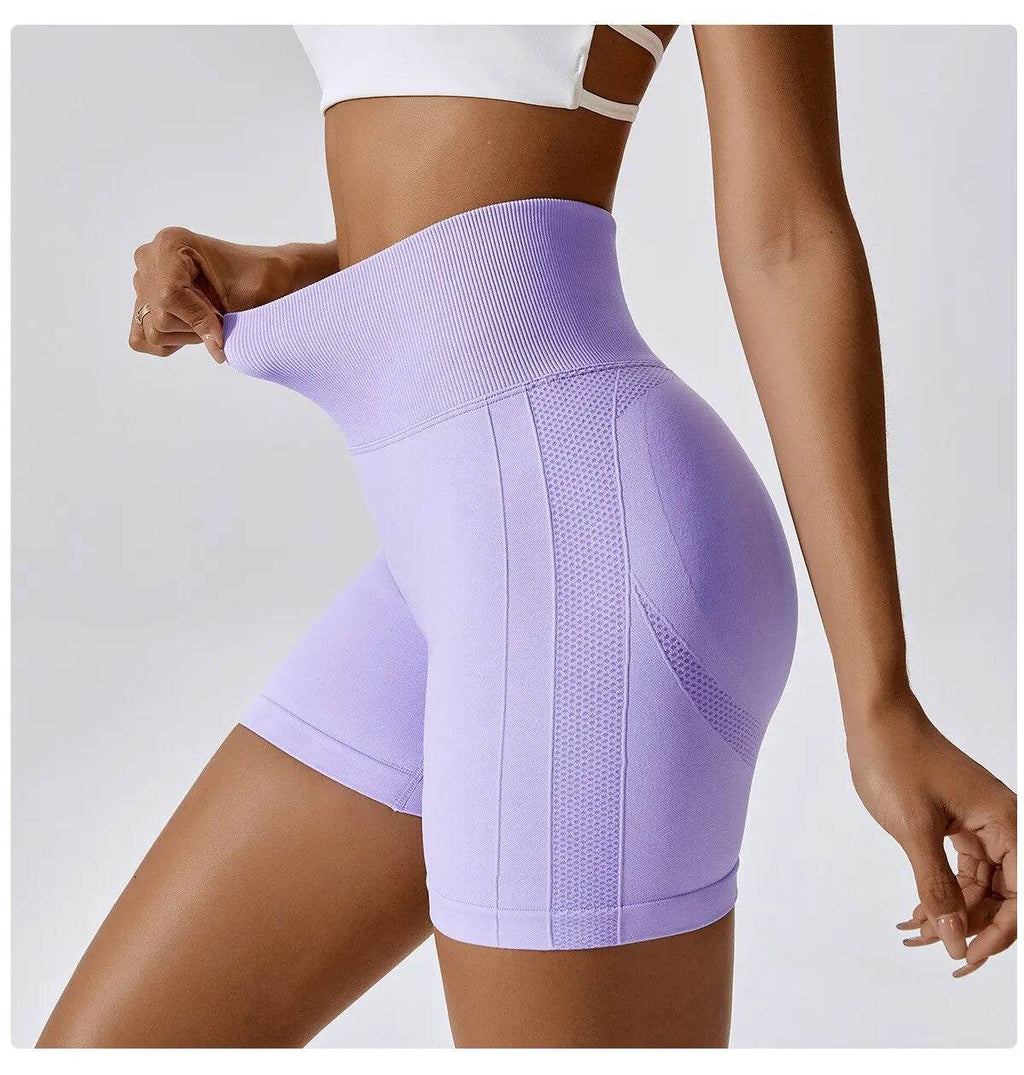 High Waist Seamless Sports Shorts – Women’s Push-Up Gym & Yoga Fitness Shorts - Stylemein
