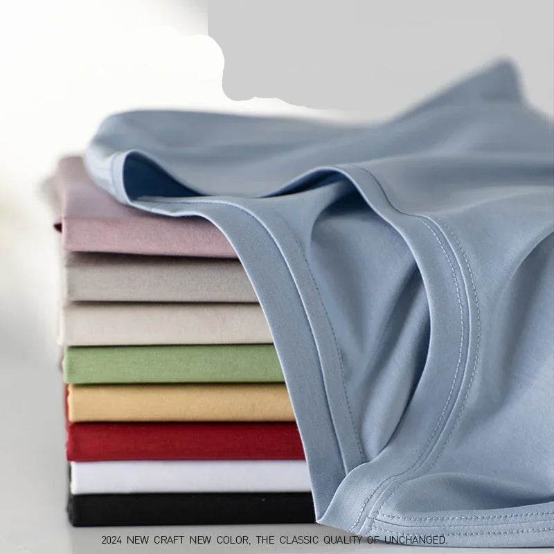 Luxury Silk & Mercerized Cotton Women’s T-Shirt – Short Sleeve Silky Feel V/O-Neck Summer Top - Stylemein