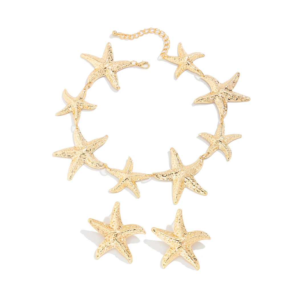 Drop earrings with choker

