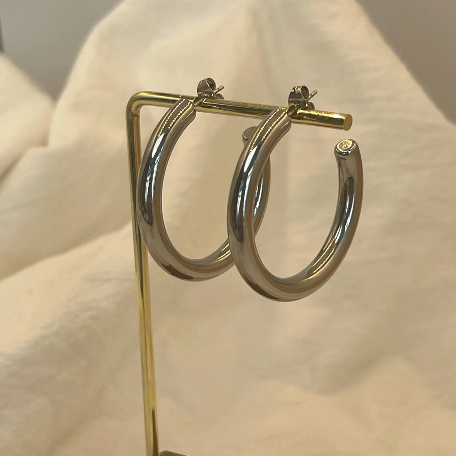 Large Gold Hoop Earrings for Women – 30/40/50mm Stainless Steel