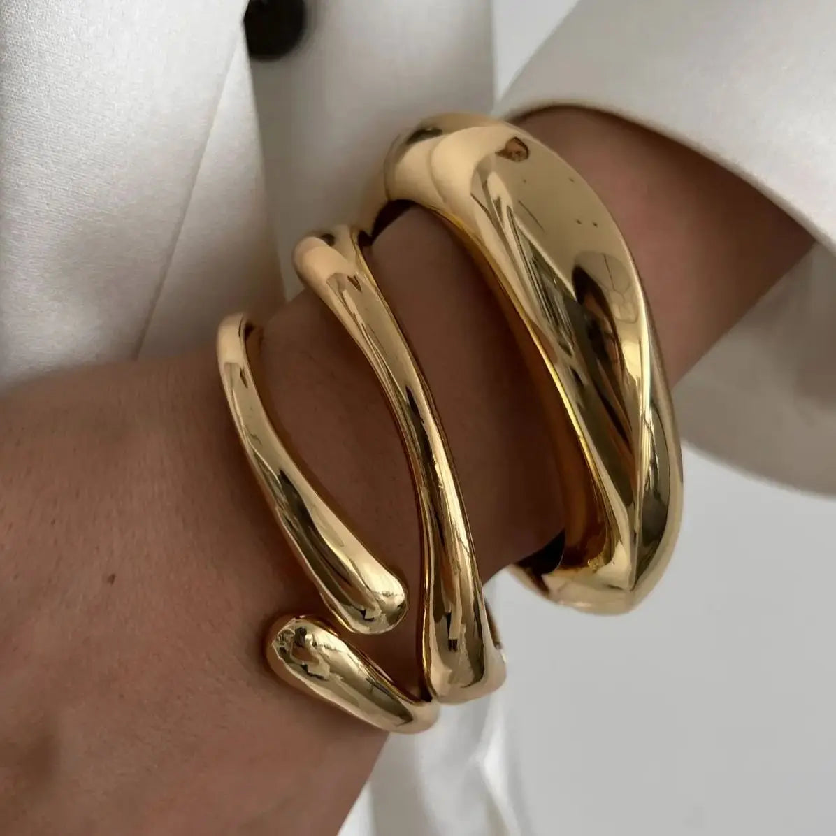 Gold geometric cuff bracelet

