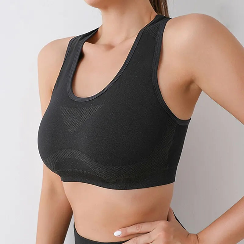 Breathable Push-Up Sports Bra – High Support for Running & Yoga