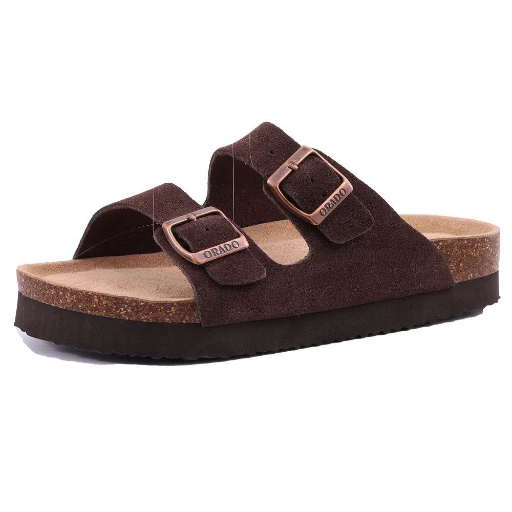 Unisex Classic Cork Sandals – Soft Thick Sole Open-Toe Flat Slippers for Summer & Home - Stylemein