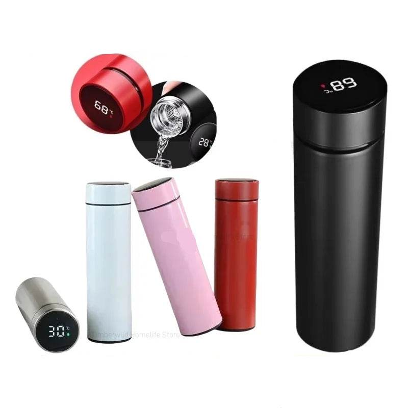 Smart Thermos Bottle (500ml): Digital Temperature Display, Keeps Drinks Hot & Cold - Stylemein