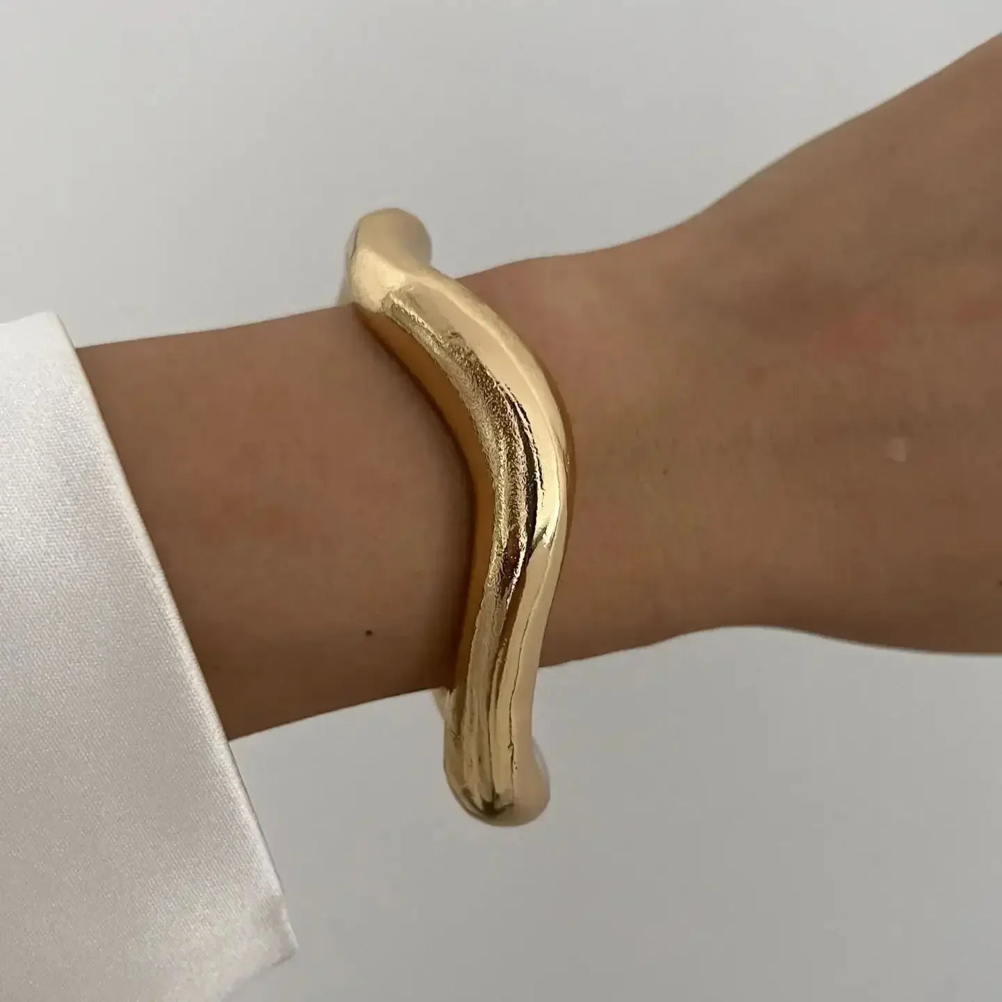 Wide Cuff Geometric Metal Bangles for Women & Men