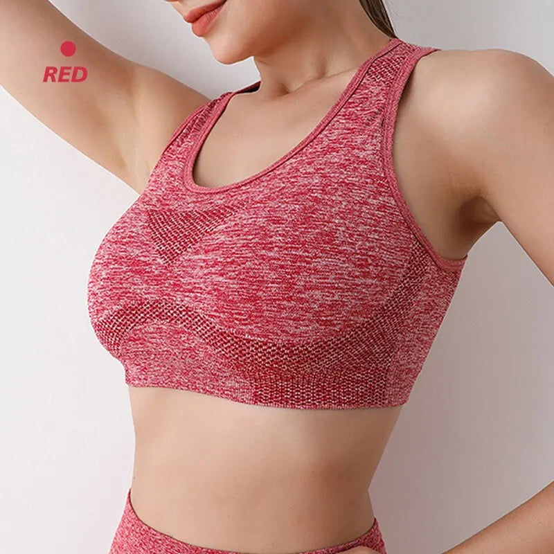 Breathable Push-Up Sports Bra – High Support for Running & Yoga
