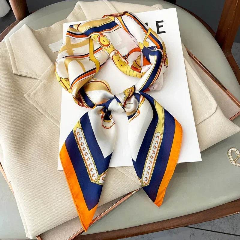 Stylemein - Luxury Satin Square Neckerchief for Women – Silk Feeling Scarf & Headband
