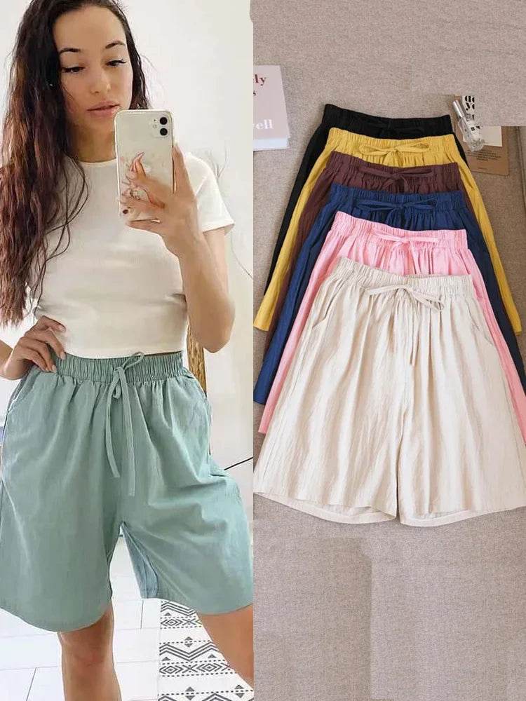 Short skirt | Embroidery Elastic Waist Korean Style Short skirt | Colorful Simple Oversize Female Trousers - Stylemein