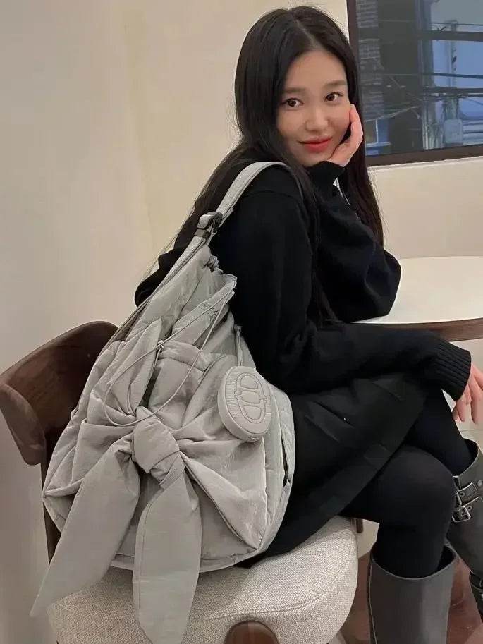 Stylish Drawstring Backpack for Women: High-Capacity & Fashionable Nylon - Stylemein