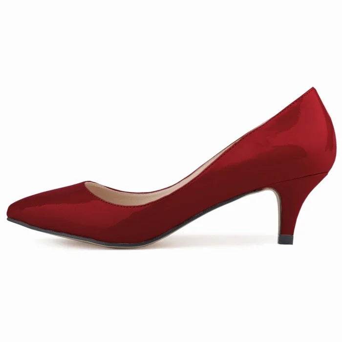 Classic Pointed Toe Kitten Heels – 5cm Low Heel Dress Pumps - Stylemein