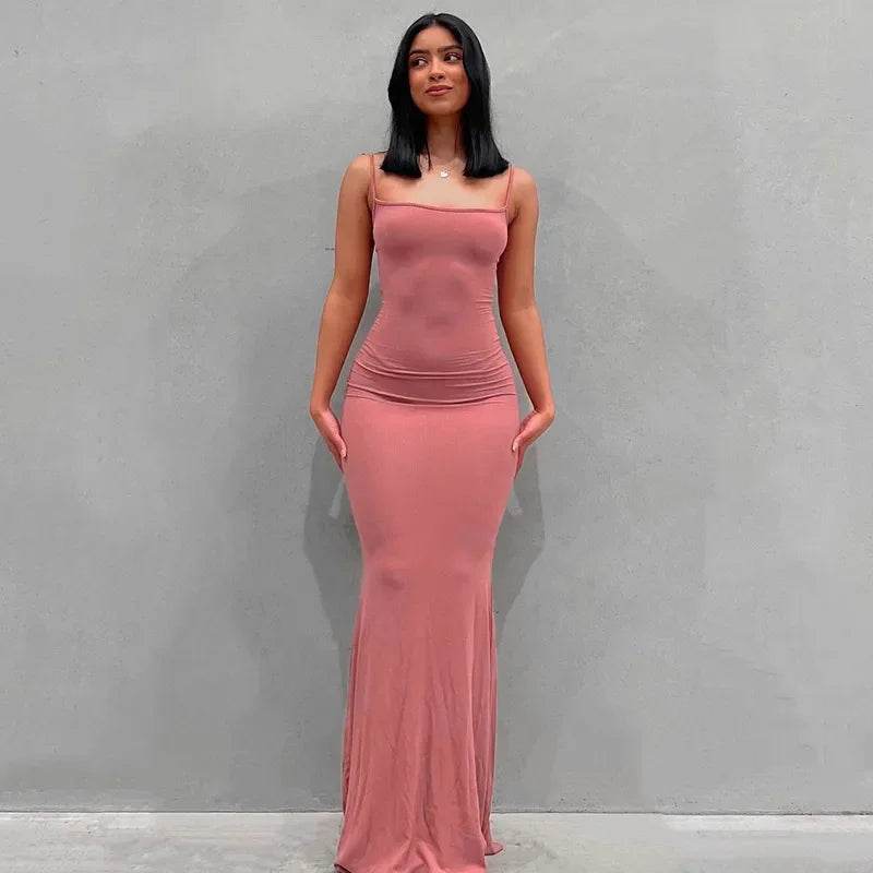 Inspired Sleeveless Backless Maxi Dress: Summer Sensation for Elegant Ladies - Stylemein