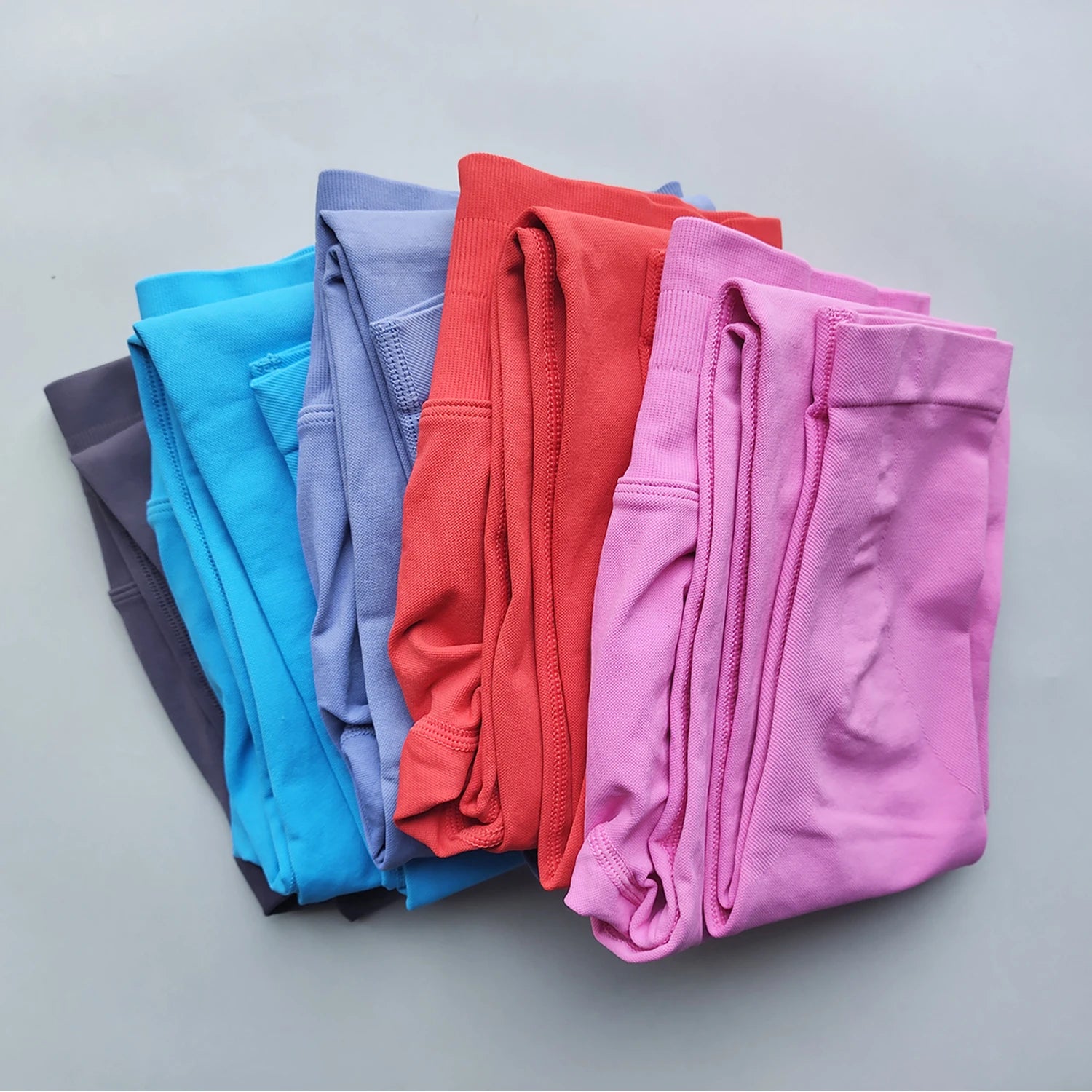 Ribbed waist fitness leggings

