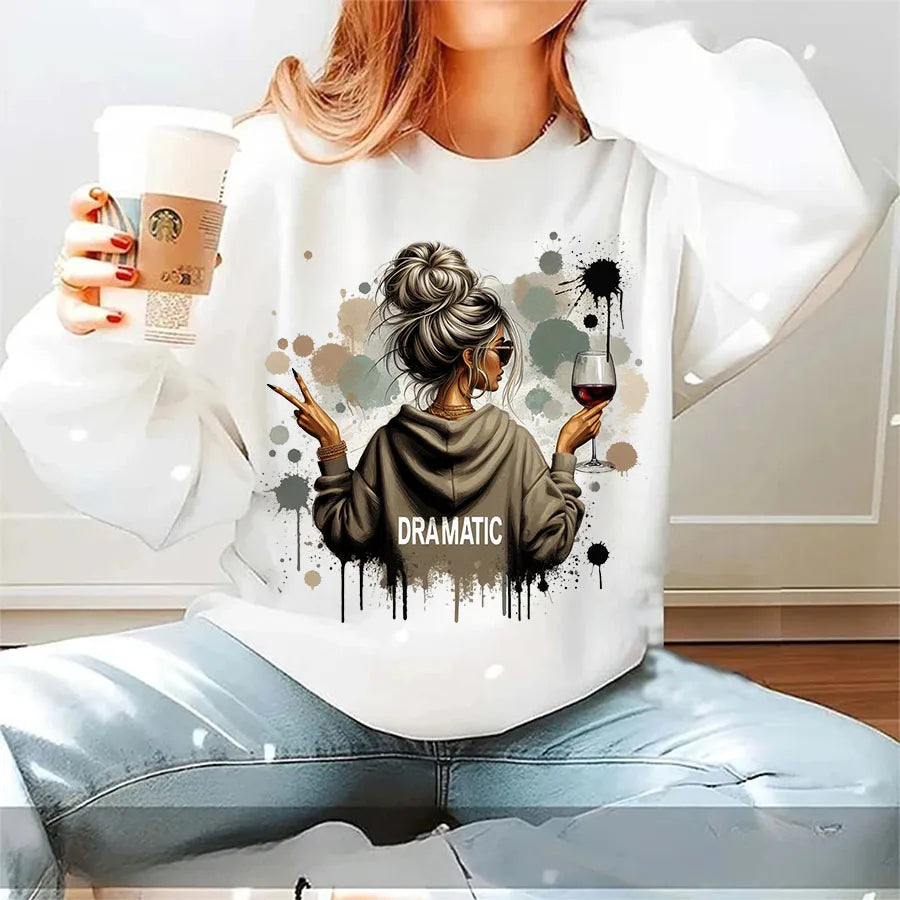Vintage Retro Woman Iron-On Heat Transfer Decal – Dramatic Design for T-Shirts, Bags & Fabric Decor
