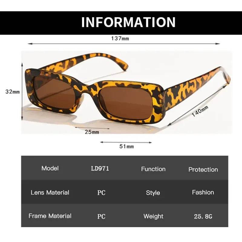 Stylemein - Vintage Small Rectangle Sunglasses – Retro Square Eyewear for Women with Anti-Glare UV Protection