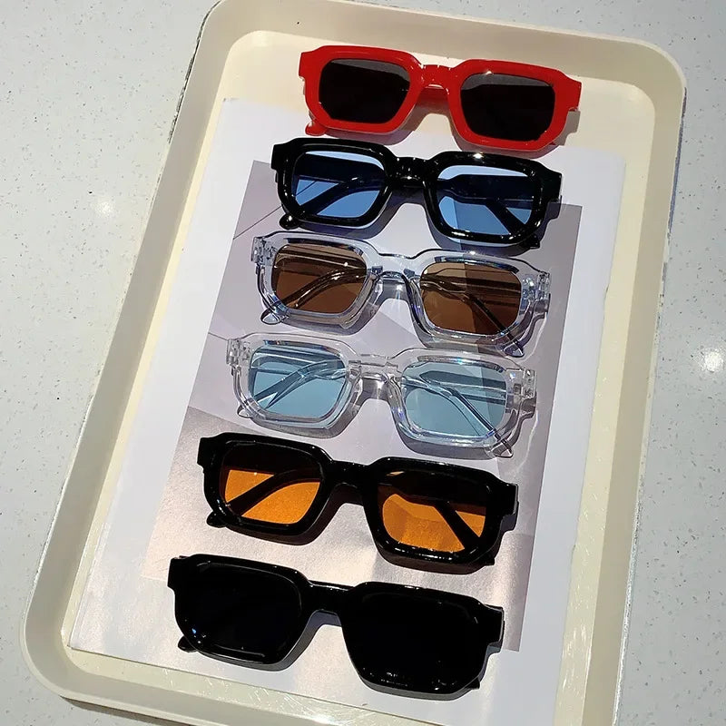 Vintage Rectangle Frame Sunglasses – Unisex Retro UV400 Eyewear for Fashion-Forward Men and Women