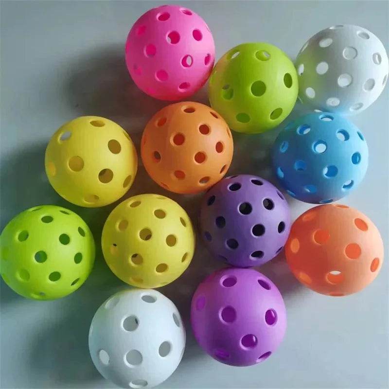 Indoor Pickleball Balls – 6/12pcs Colorful 72mm Training Balls with 40 Holes - Stylemein