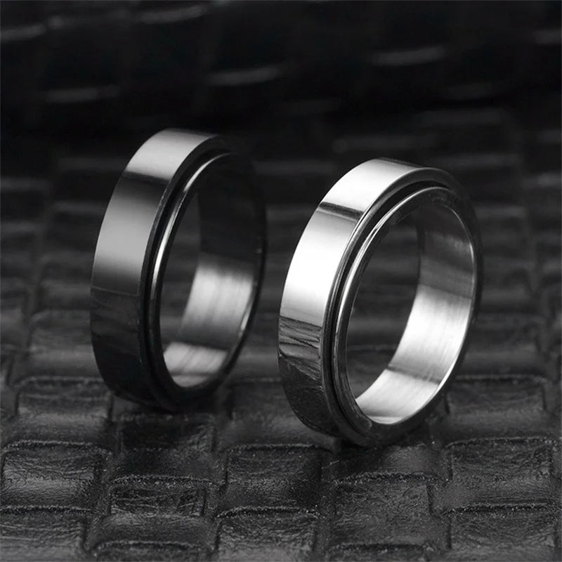 Stainless steel fidget ring

