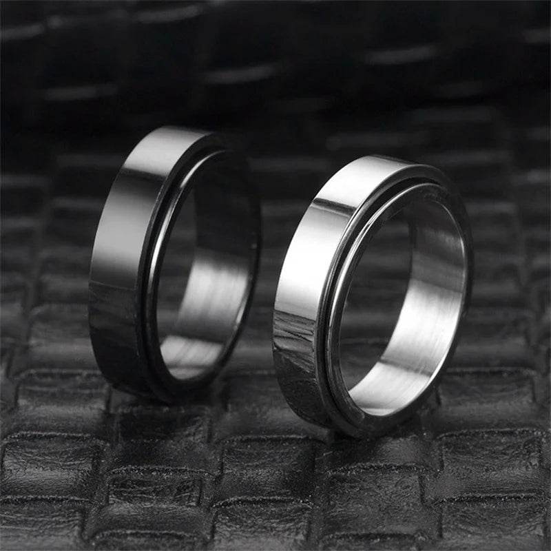 Stainless steel fidget ring


