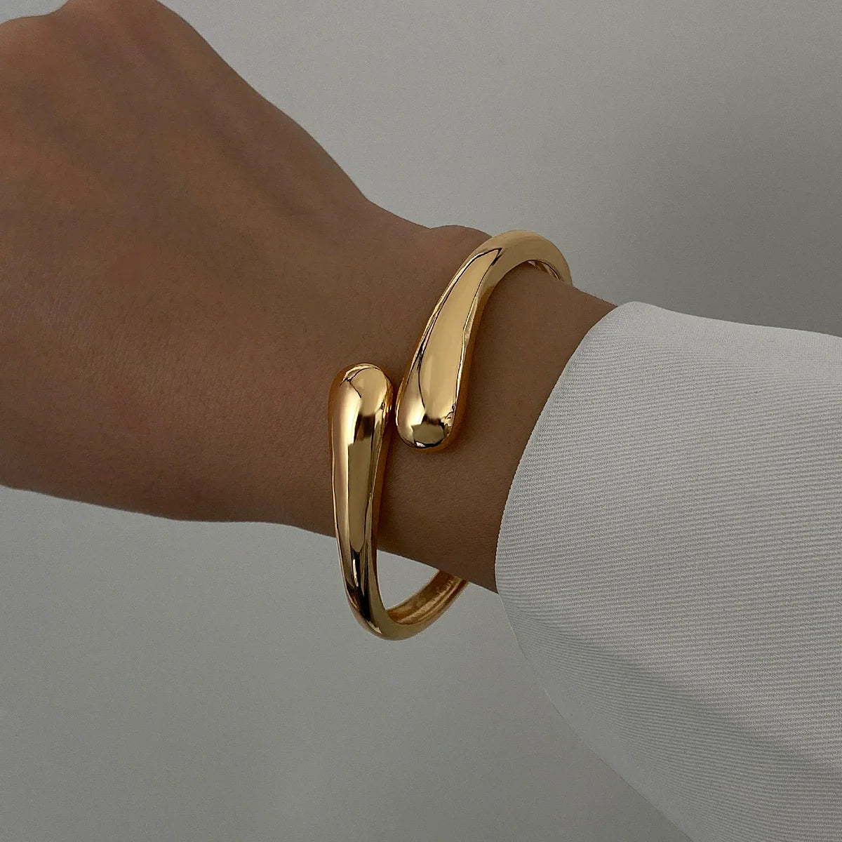 Wide Cuff Geometric Metal Bangles for Women & Men