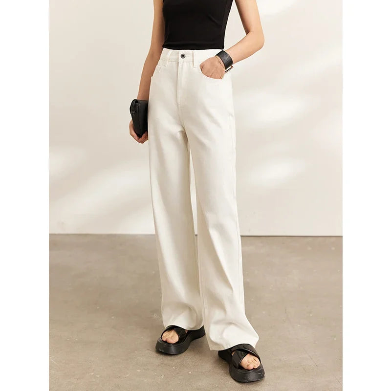 Women’s Vintage Wide-Leg Denim Pants – Loose Fit Casual Spring Jeans