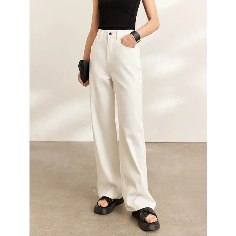 Stylemein - Women’s Vintage Wide-Leg Denim Pants – Loose Fit Casual Spring Jeans