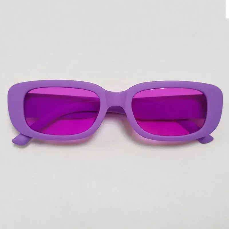 Vintage Small Rectangle Sunglasses – Retro Square Eyewear for Women with Anti-Glare UV Protection