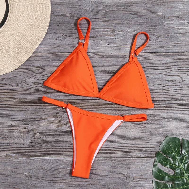 Sexy Bikini Set Beachwear Two Piece Set Summer Thong Bathing Suit Brazilian Swimsuit - Stylemein