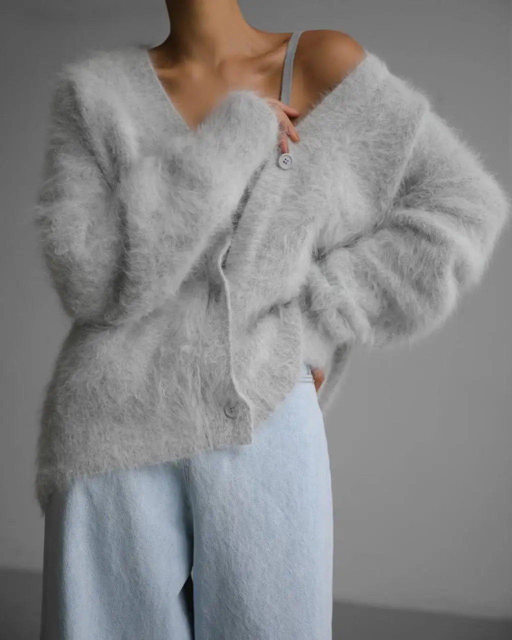 Elegant Knitted Cardigan – Long Sleeve Single-Breasted Casual Sweater