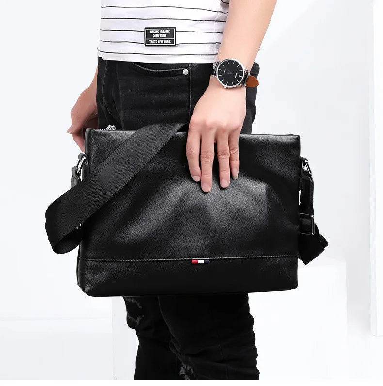 Women's Thick Genuine Leather Shoulder Bag: Vintage Style & Durable - Stylemein