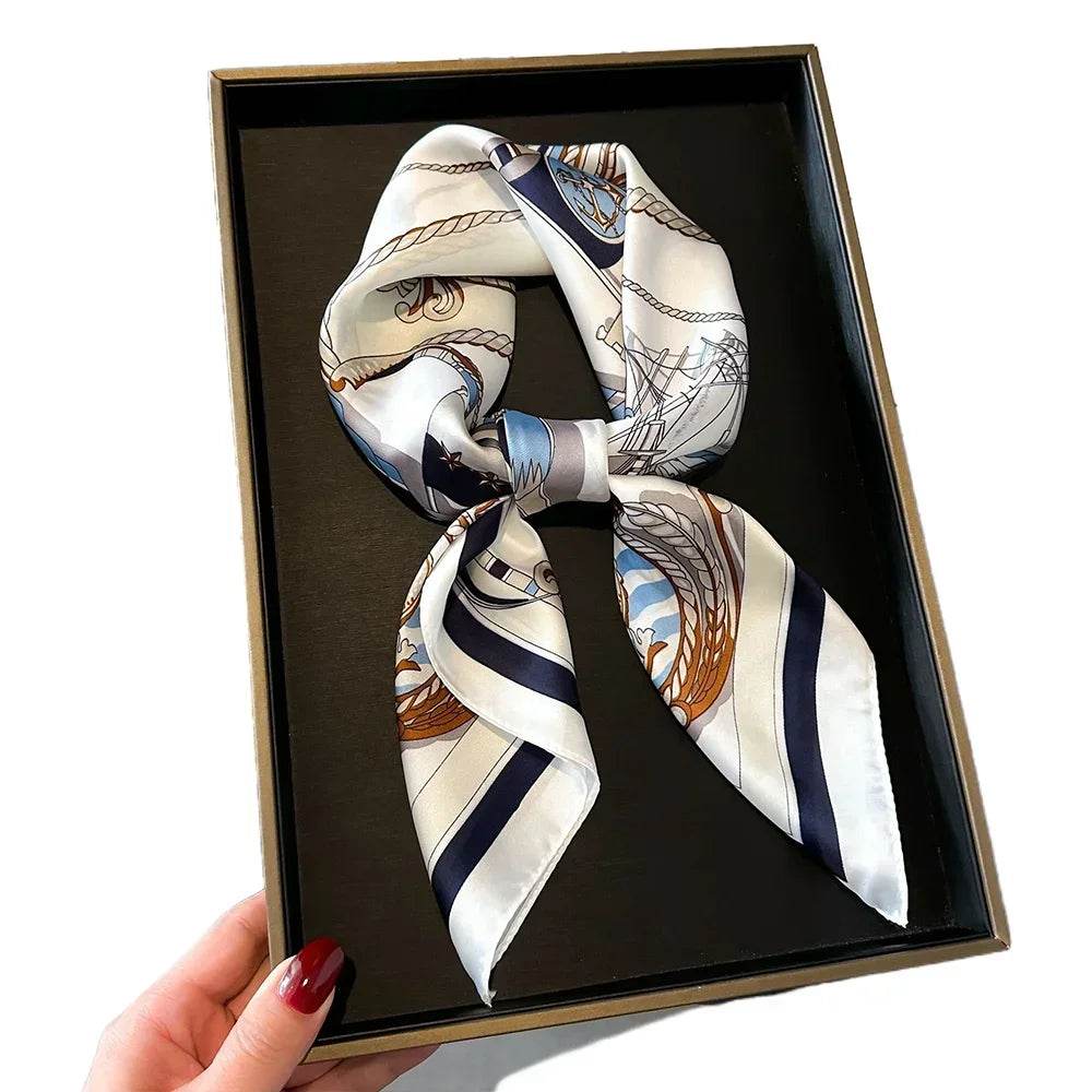 Stylemein - Luxury Satin Square Neckerchief for Women – Silk Feeling Scarf & Headband