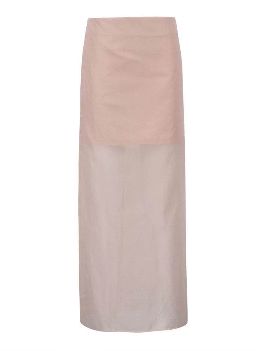 Black Mesh Spliced Maxi Skirt – High Waist Elegant A-Line Skirt - Stylemein