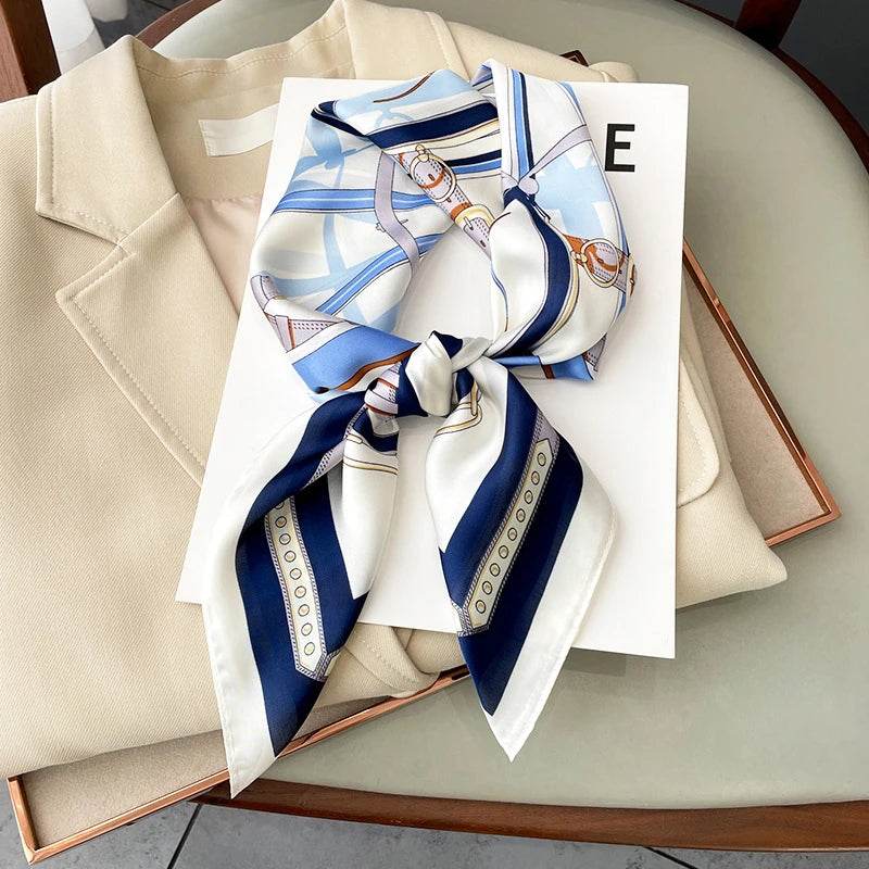 Stylemein - Luxury Satin Square Neckerchief for Women – Silk Feeling Scarf & Headband