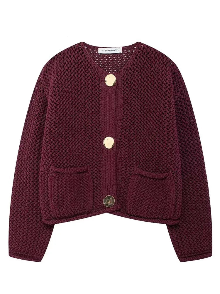 Women’s Knitted Cardigan – Loose Button Long Sleeve Autumn Winter Sweater