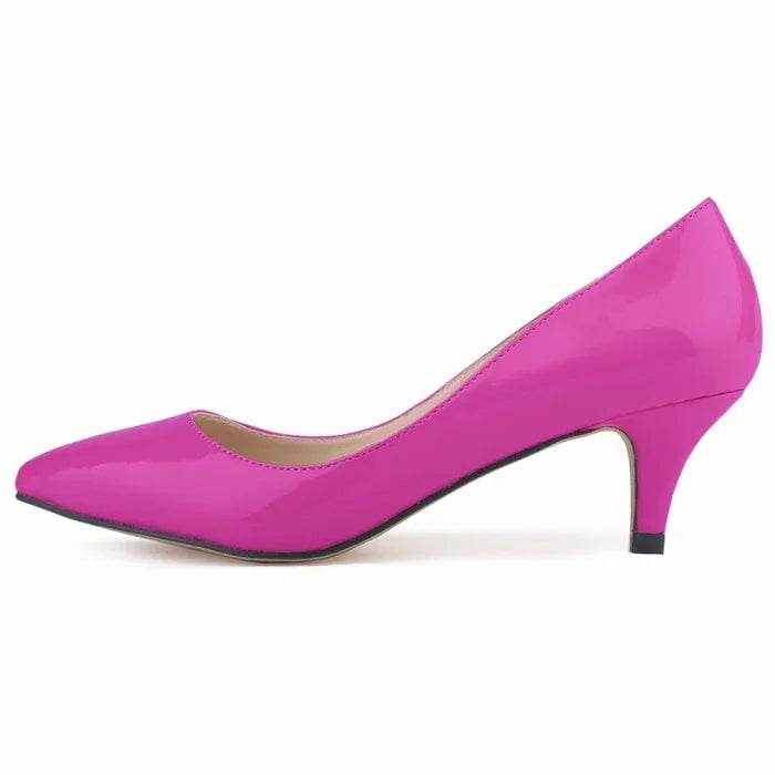 Classic Pointed Toe Kitten Heels – 5cm Low Heel Dress Pumps - Stylemein