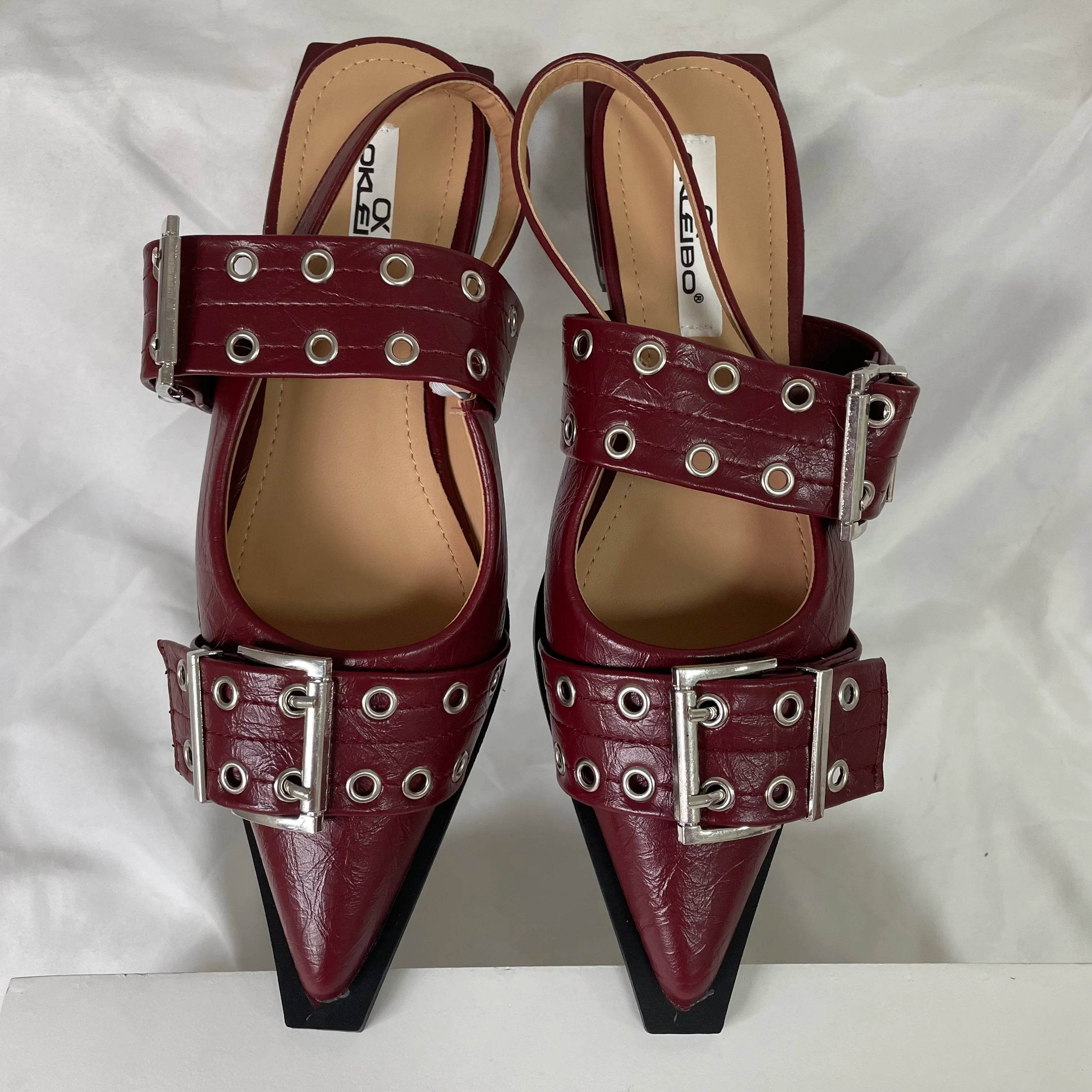 Pointed Toe Slingback Flats – Women’s Shallow Cut Fashion Flats in Big Sizes - Stylemein