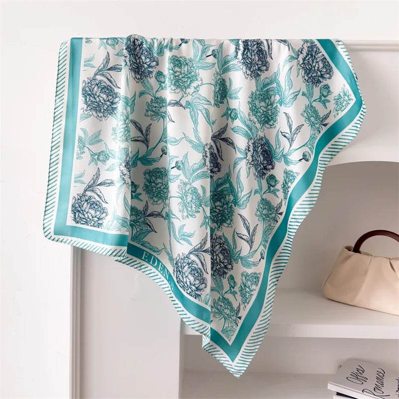 Stylemein - Luxury Satin Square Neckerchief for Women – Silk Feeling Scarf & Headband