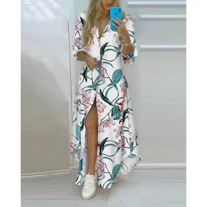 Summer Floral Print Maxi: Sexy Spaghetti Strap Chest Wrap Beach Dress - Stylemein