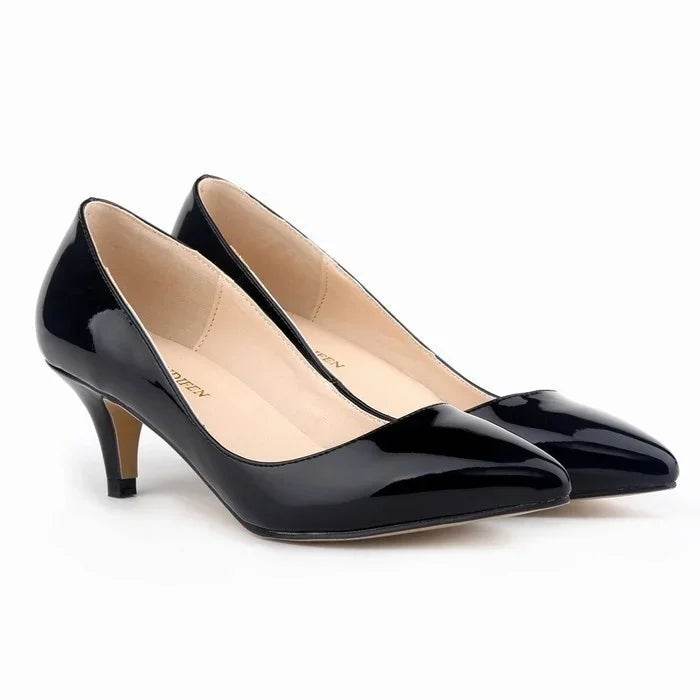 Classic Pointed Toe Kitten Heels – 5cm Low Heel Dress Pumps - Stylemein