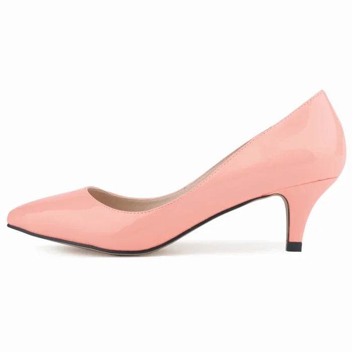 Classic Pointed Toe Kitten Heels – 5cm Low Heel Dress Pumps - Stylemein