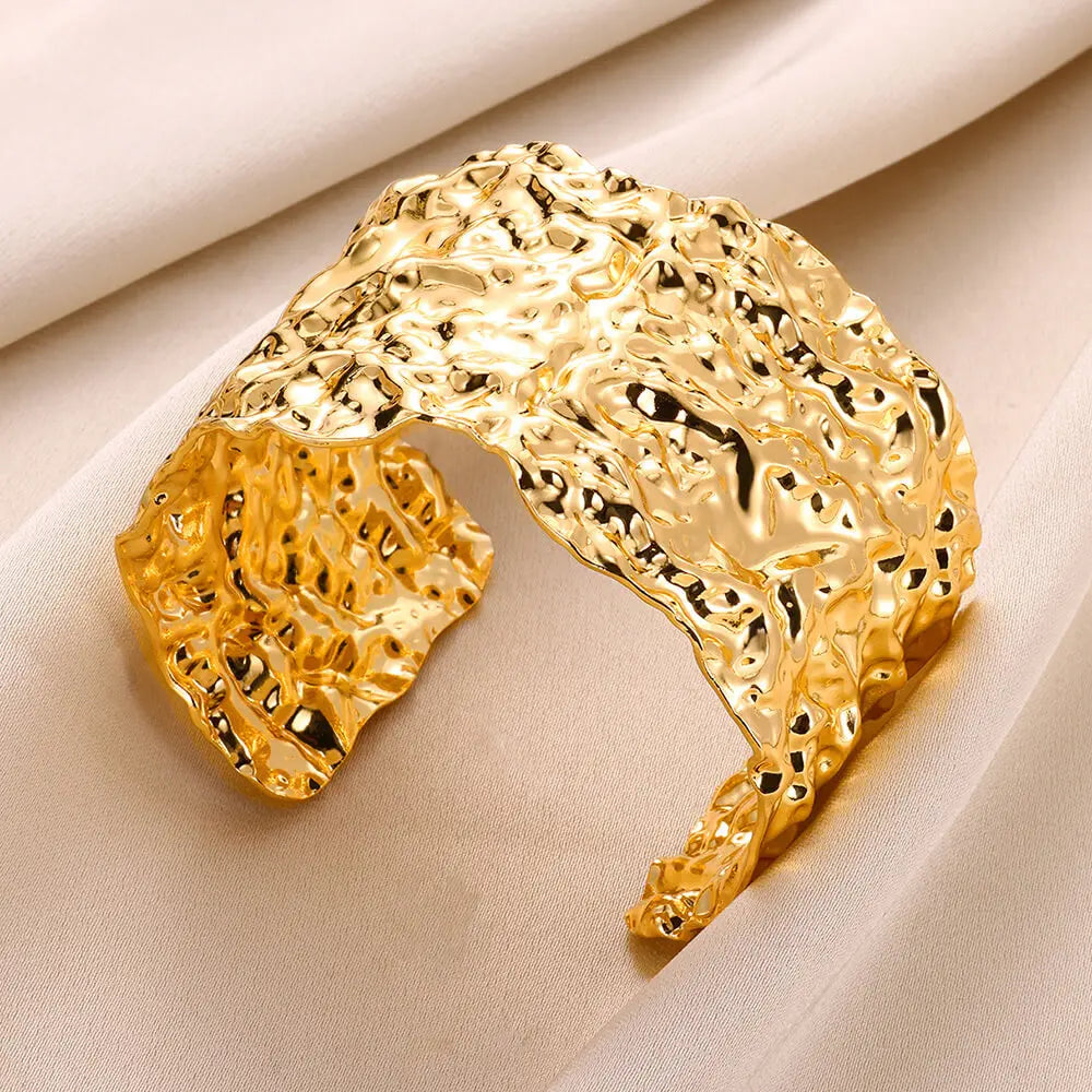 Wide stainless steel bangle

