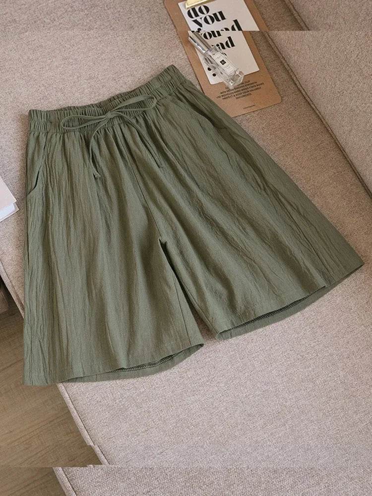 Short skirt | Embroidery Elastic Waist Korean Style Short skirt | Colorful Simple Oversize Female Trousers - Stylemein