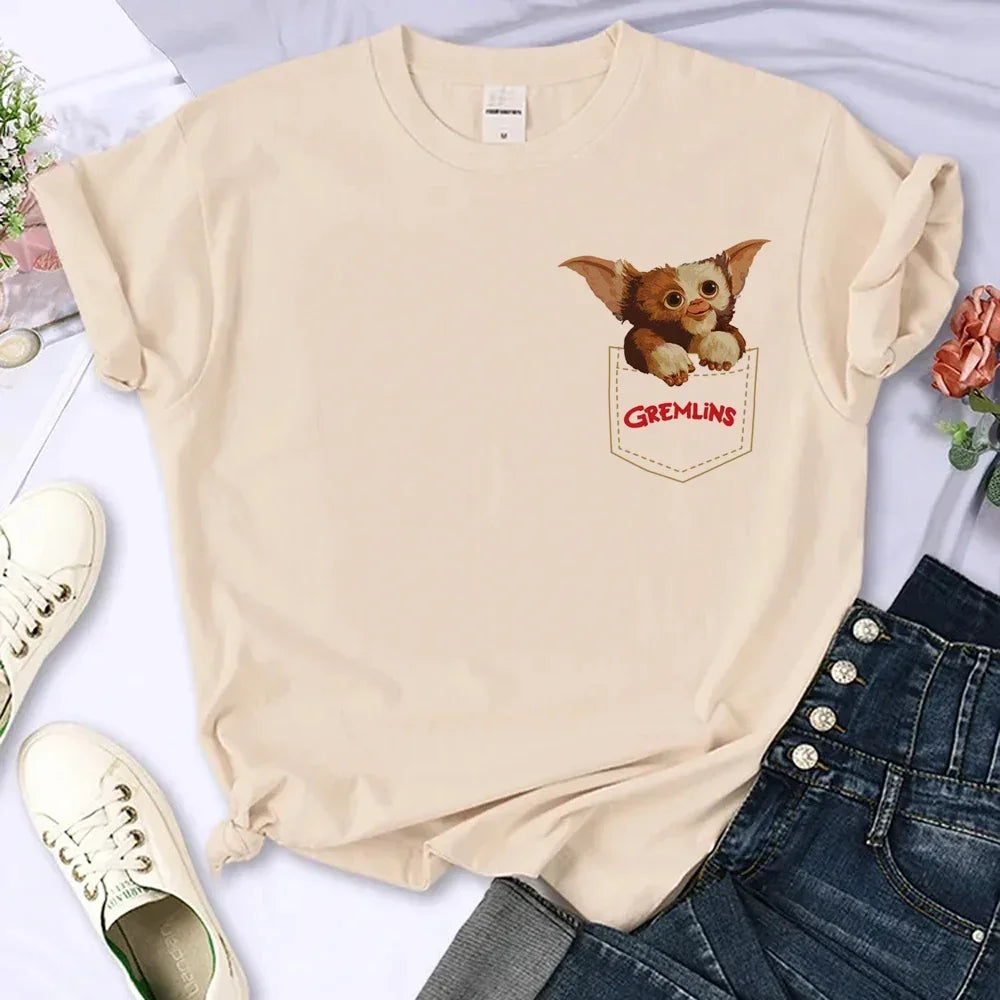 Women’s Gremlins Anime Comic Print T-shirt – Streetwear Graphic Tee