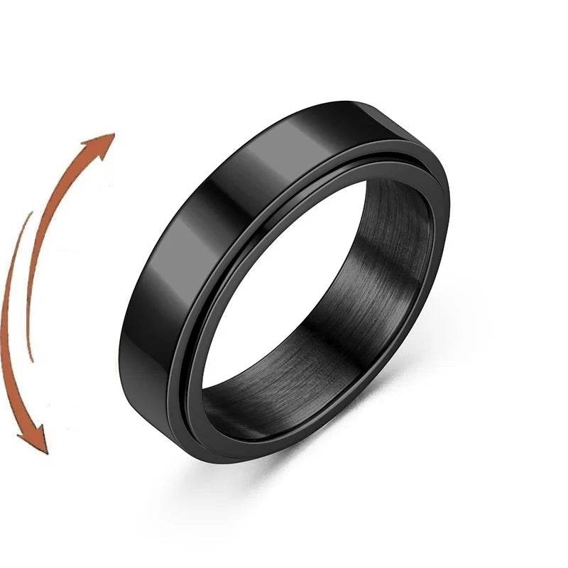 Stylemein - Anti-Stress Fidget Spinner Couple Rings – Rotating Stainless Steel Band for Lovers