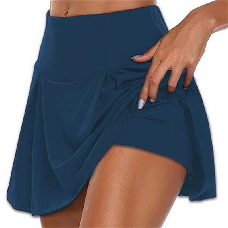 Stylemein - Women’s Quick-Dry Sports Skort – Solid Color Running & Yoga Skirt with Built-In Shorts