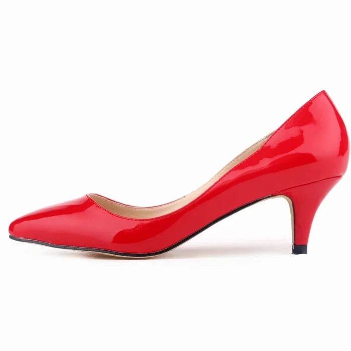 Classic Pointed Toe Kitten Heels – 5cm Low Heel Dress Pumps - Stylemein