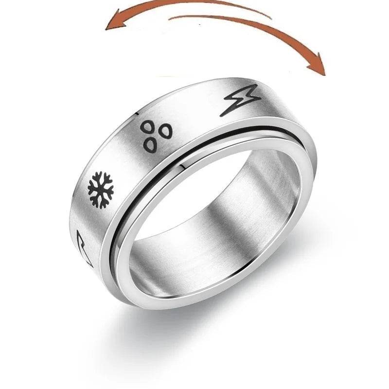 Stylemein - Anti-Stress Fidget Spinner Couple Rings – Rotating Stainless Steel Band for Lovers
