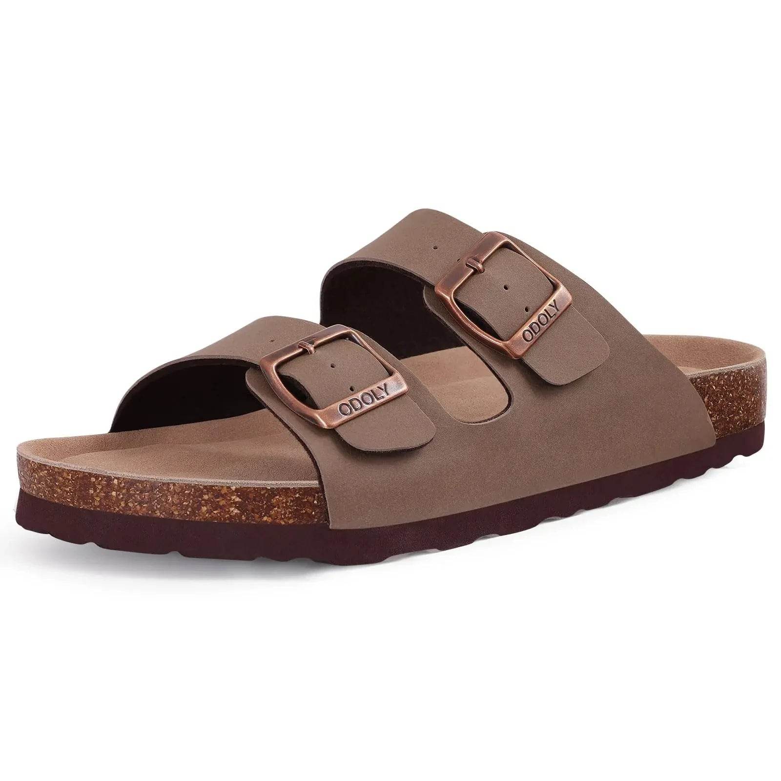 Unisex Classic Cork Sandals – Soft Thick Sole Open-Toe Flat Slippers for Summer & Home - Stylemein